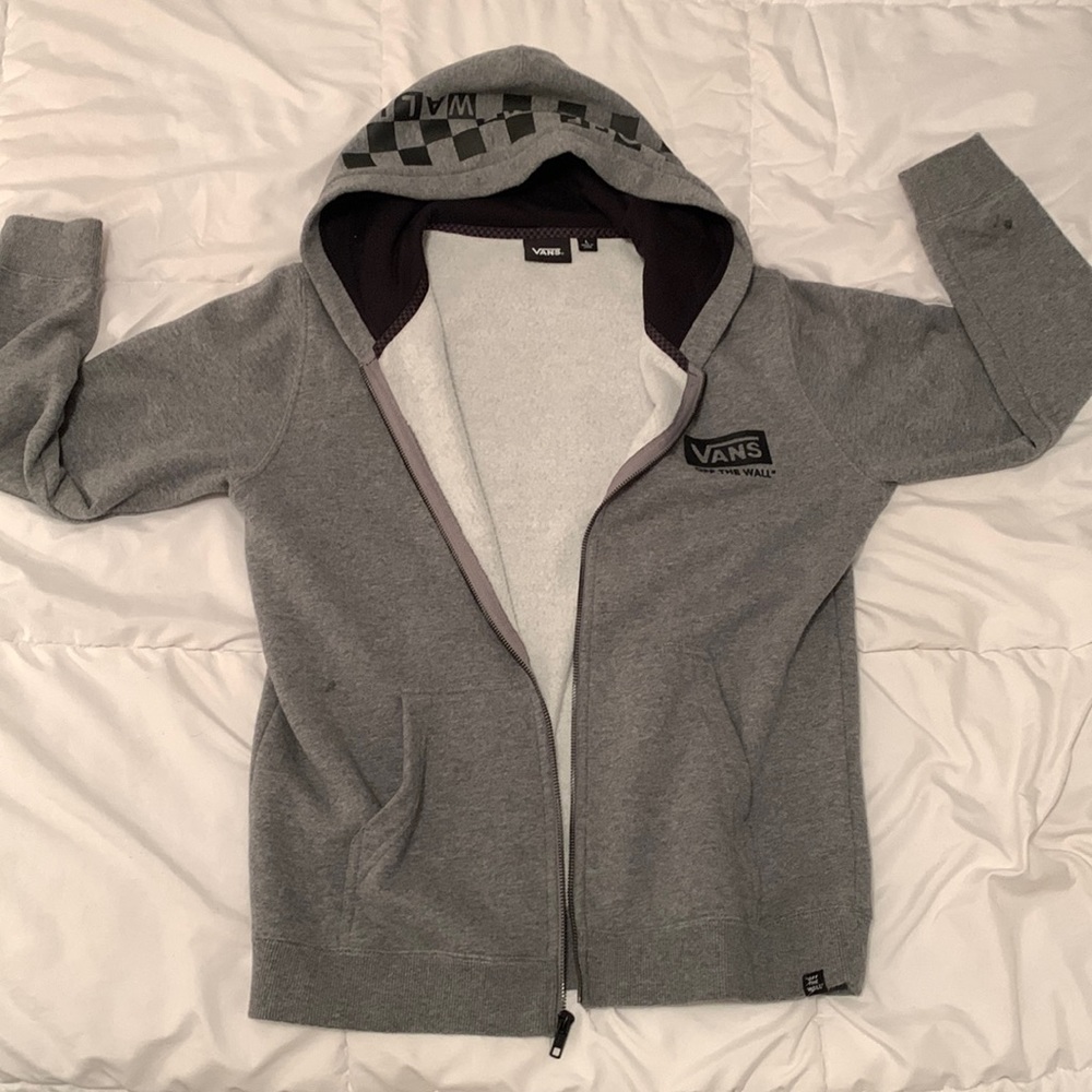 Vans off the wall gray hoodie.